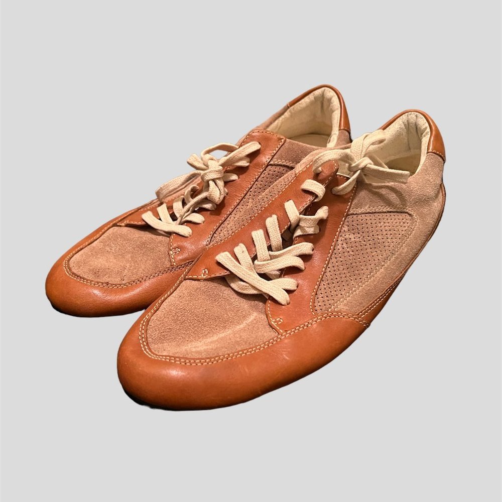 Cole Haan size 10 Nike Air lace up tan and taupe with driver soles